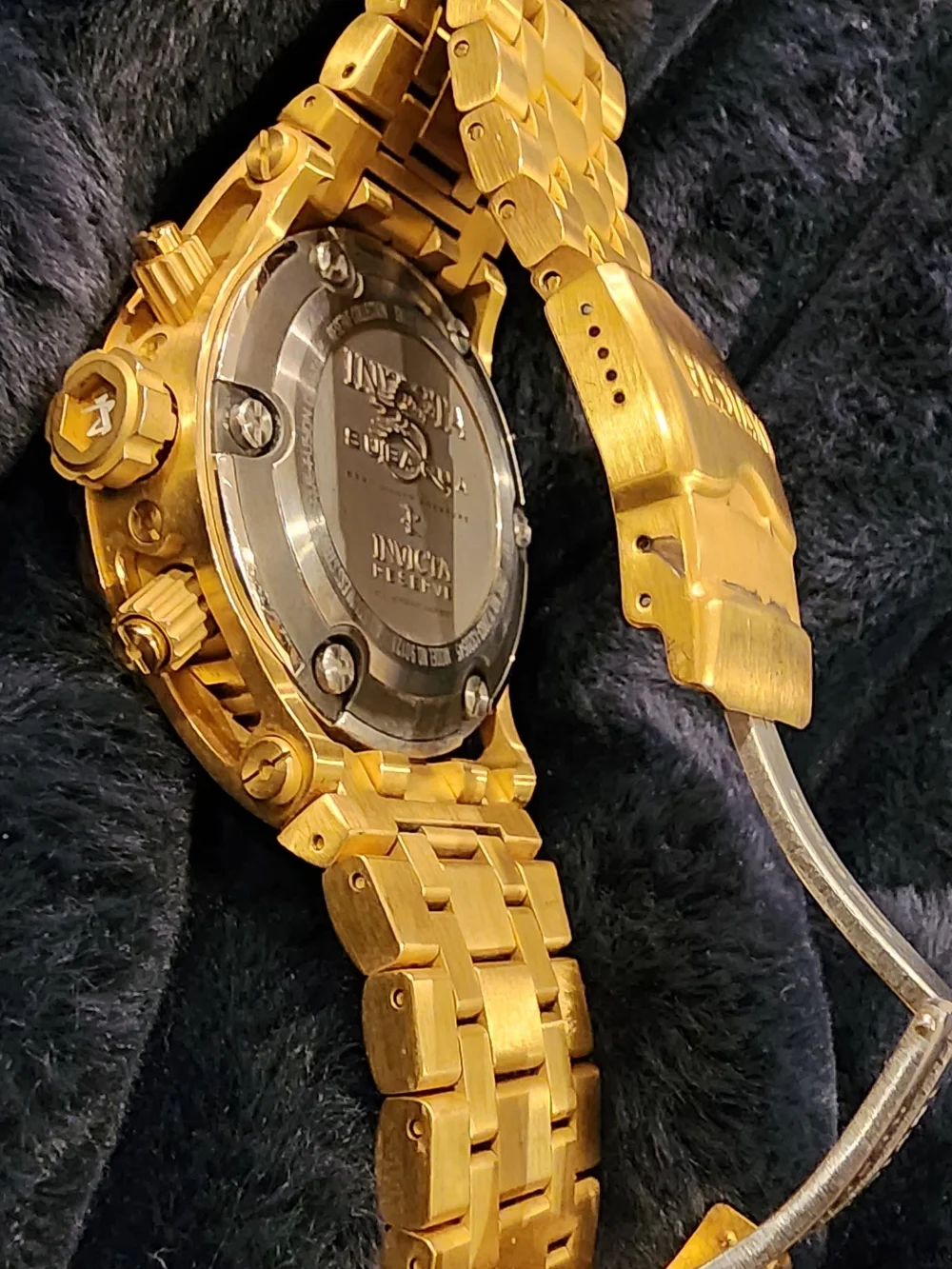 Invicta Gold Chronograph Watch - Bold Gold Tone